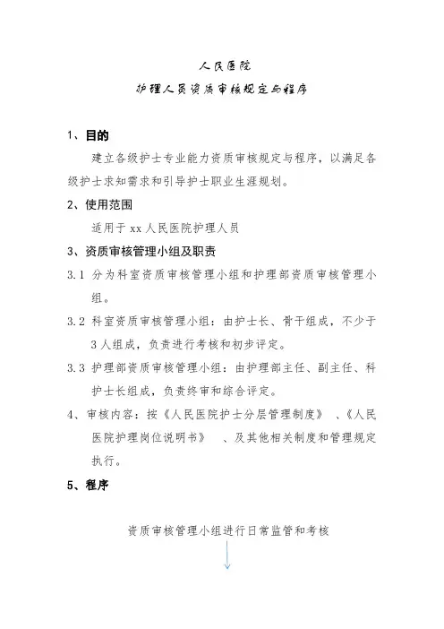 护士资质审核管理规定与程序