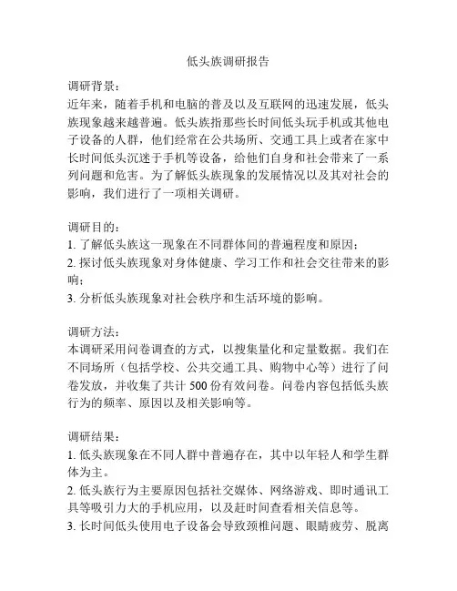 低头族调研报告