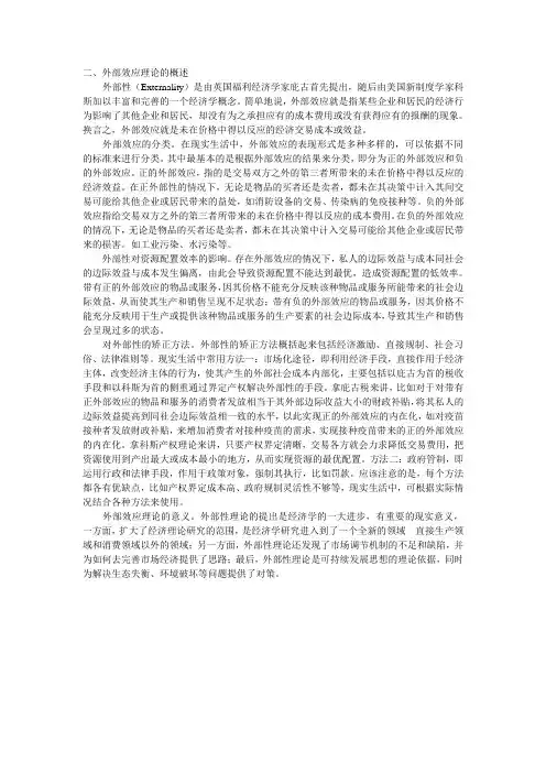 关于外部效应理论的概述