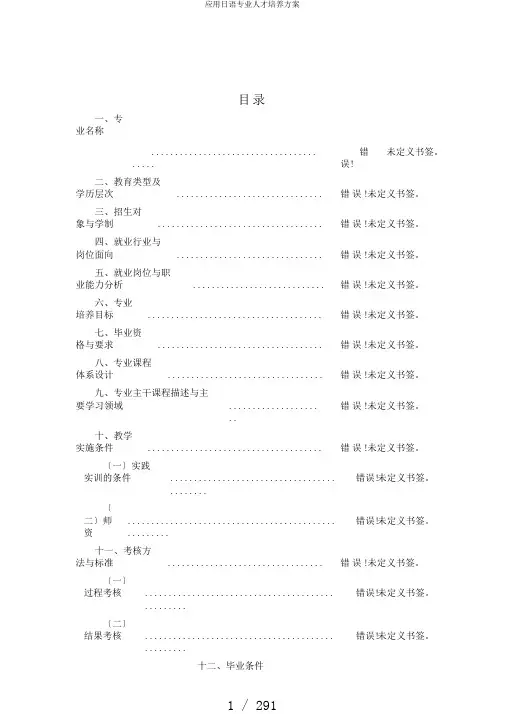应用日语专业人才培养方案