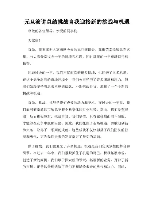 元旦演讲总结挑战自我迎接新的挑战与机遇