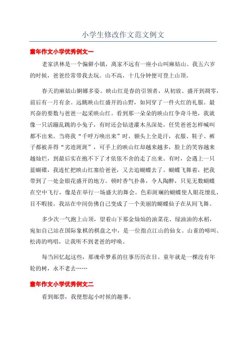 小学生修改作文范文例文