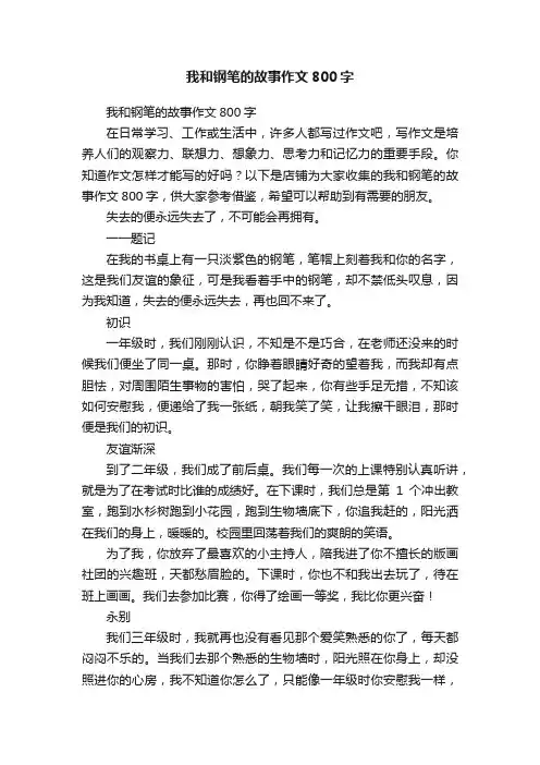 我和钢笔的故事作文800字