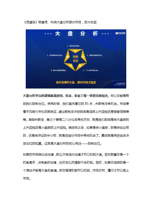 《虎道涨》杨春虎：教你如何利用大盘分析跟对市场,放大收益