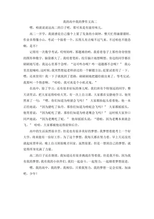 我的高中我的梦作文高二