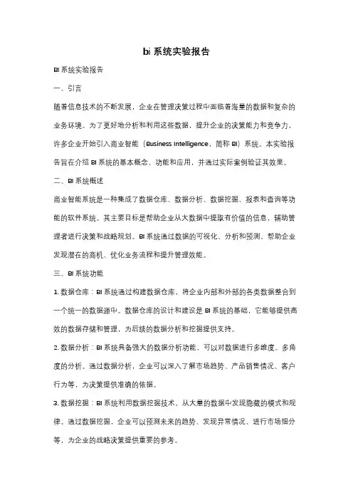 bi系统实验报告