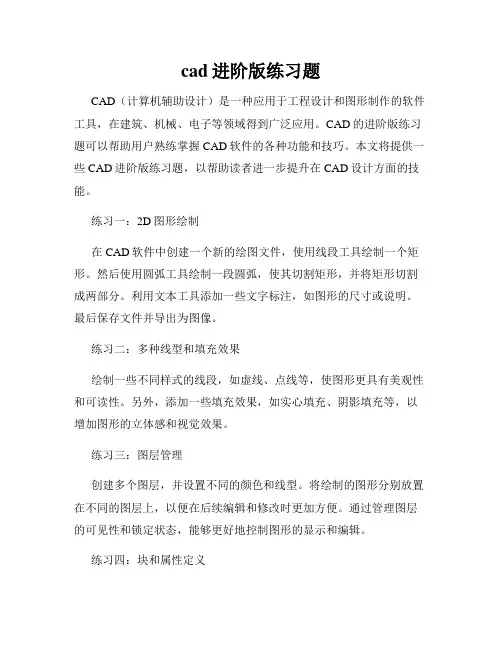 cad进阶版练习题