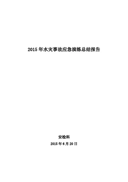 2015年水灾事故应急演练总结报告