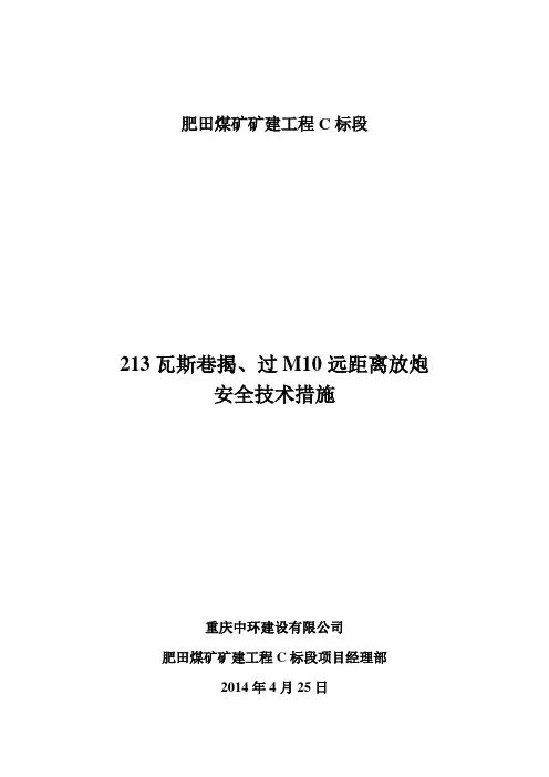 213瓦斯巷揭M10远距离放炮安全技术措施