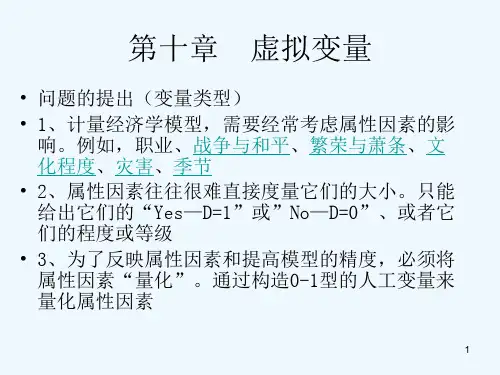 计量经济学虚拟变量