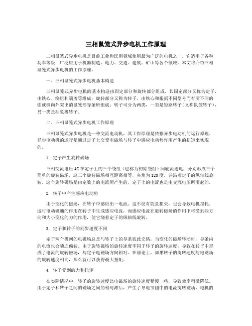 三相鼠笼式异步电机工作原理