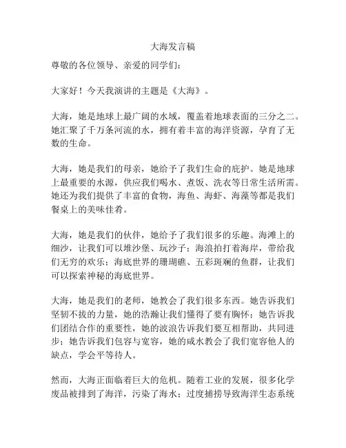 大海发言稿
