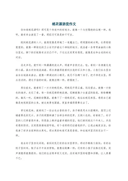 桃花源游览作文