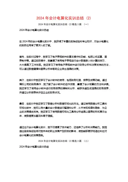2024年会计电算化实训总结3篇