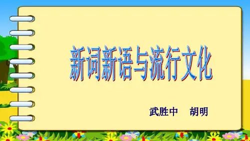 高中语文《新词新语与流行文化》课件