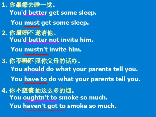 情态动词must,have to, have got to 的用法。PPT课件