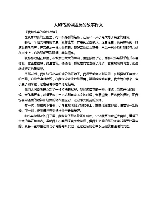 人和鸟类做朋友的故事作文