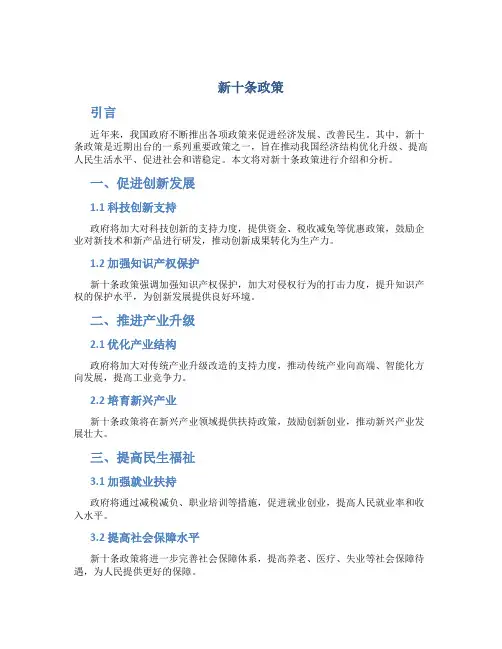 新十条政策