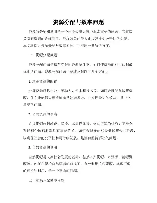 资源分配与效率问题