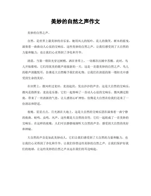 美妙的自然之声作文