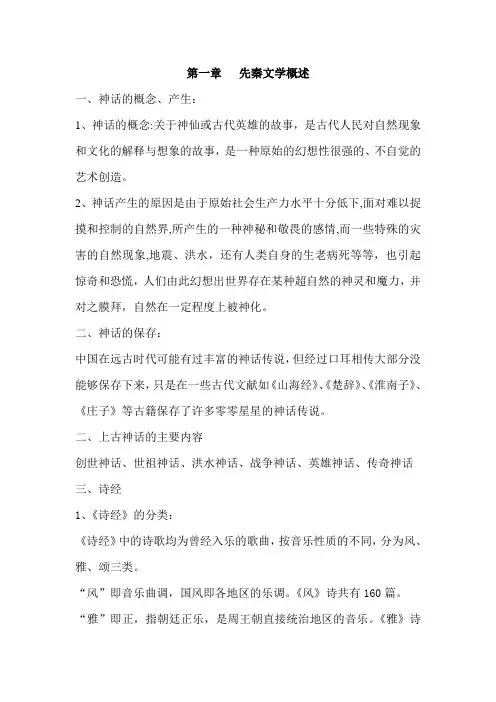 大学语文复习要点梳理