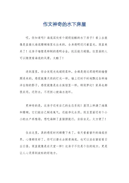 作文神奇的水下房屋