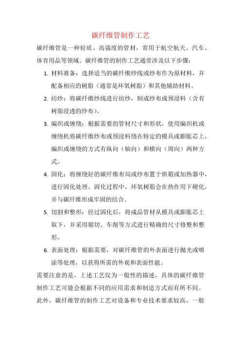 碳纤维管制作工艺