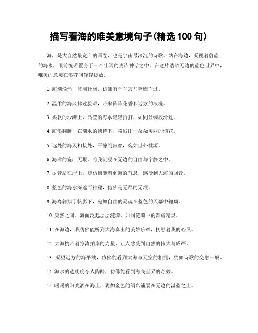 描写看海的唯美意境句子(精选100句)