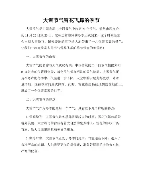 大雪节气雪花飞舞的季节