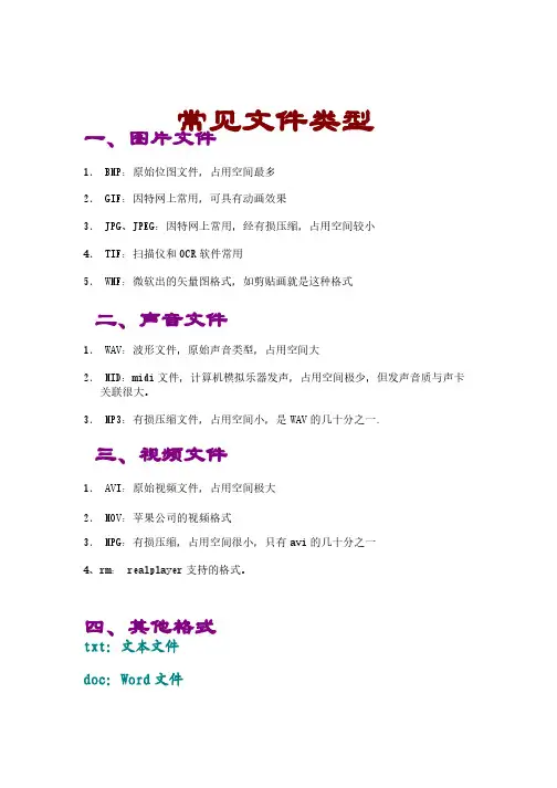 常见文件类型