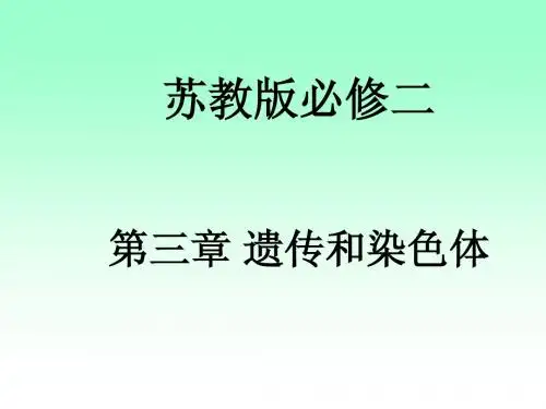 苏教版教学课件生物苏教版必修二扬州市集体备课课件--第三章 遗传和染色体