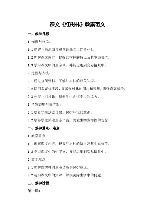 课文《红树林》教案范文