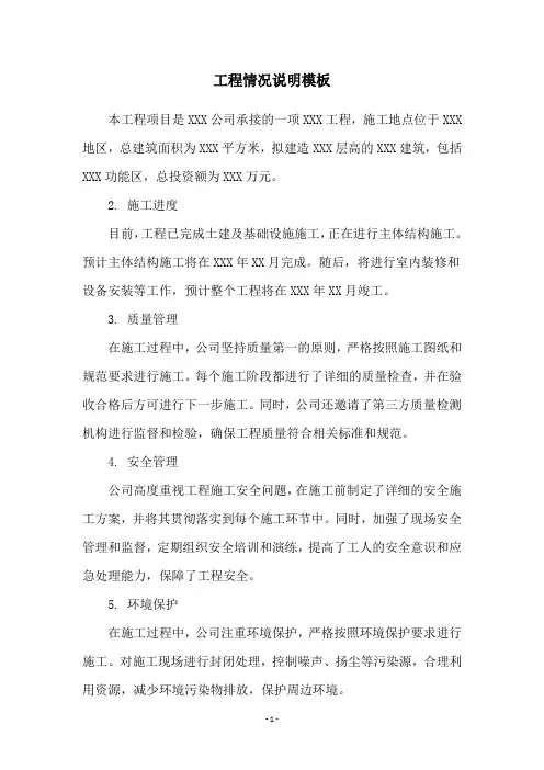 工程情况说明模板