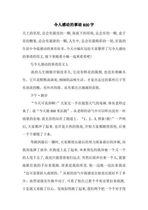 最新令人感动的事迹800字