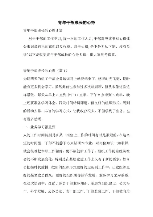 青年干部成长的心得