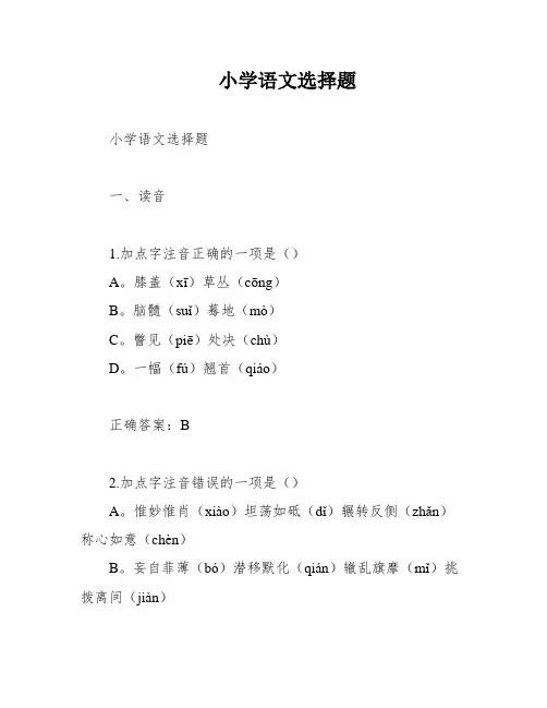 小学语文选择题