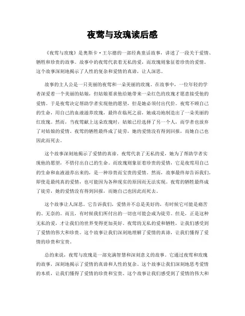 夜莺与玫瑰读后感