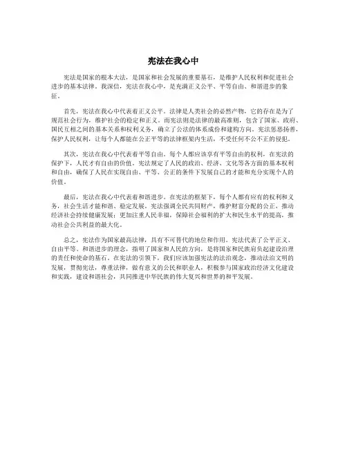 宪法在我心中
