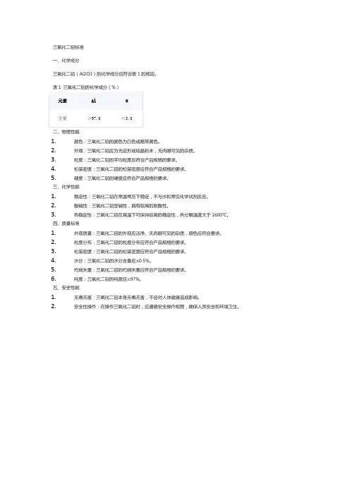 三氧化二铝标准