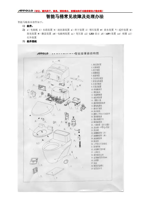 智能座便器简易指导(Appollo ZN-001-005) 附分解图