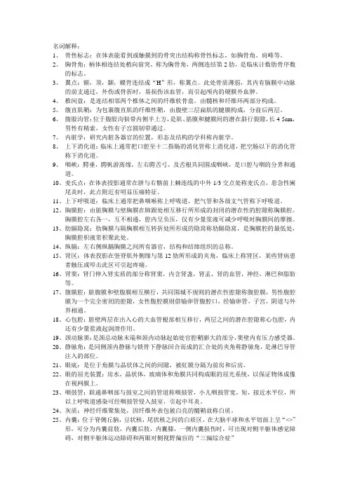 解剖(名词解释)