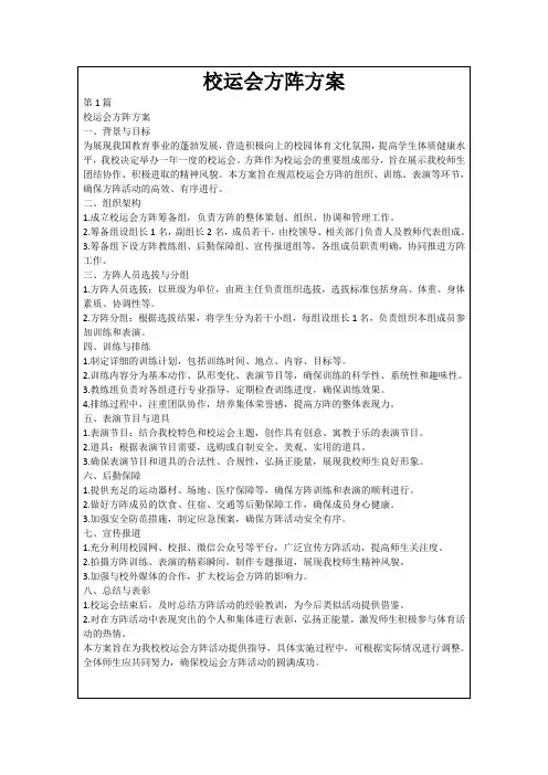 校运会方阵方案