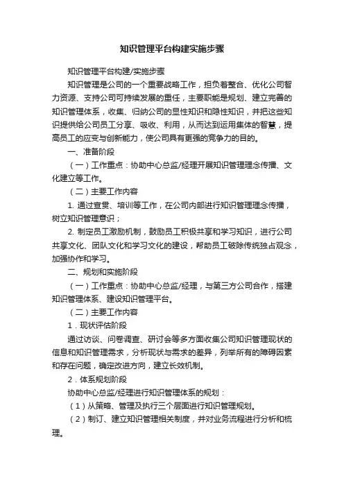 知识管理平台构建实施步骤