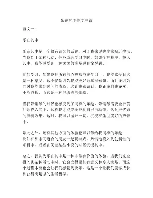 乐在其中作文三篇