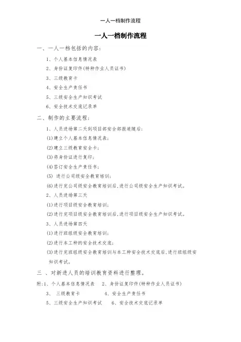 一人一档制作流程