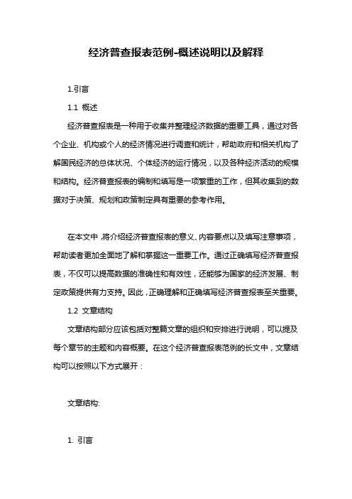 经济普查报表范例-概述说明以及解释