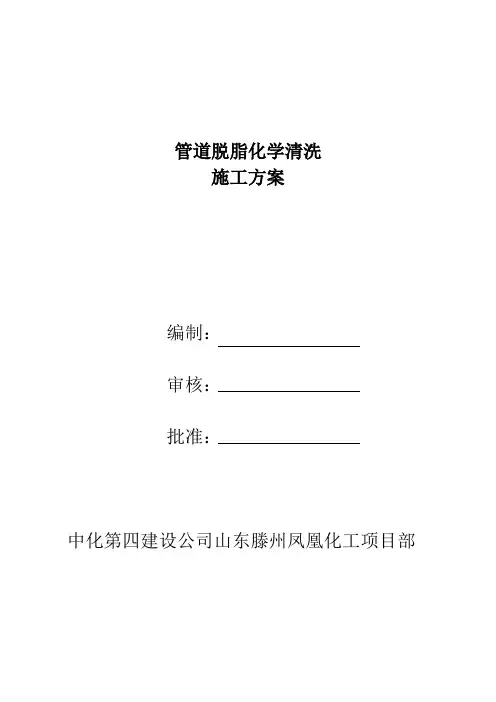 化学清洗施工技术方案