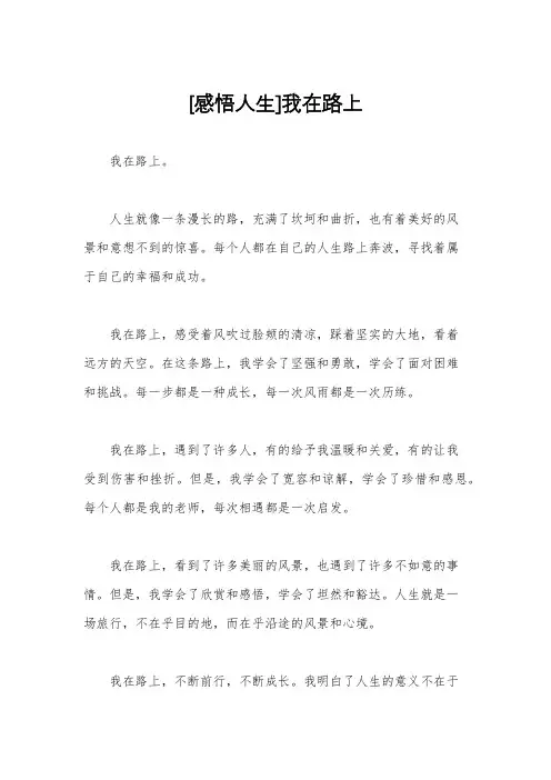 [感悟人生]我在路上