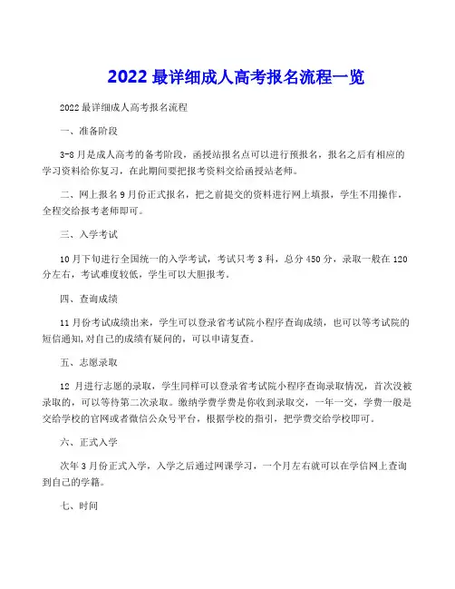 2022最详细成人高考报名流程一览