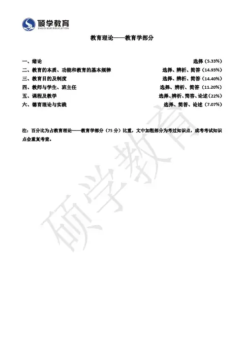 教育理论——教育学知识点